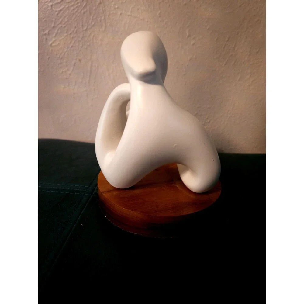 Vintage Circle of Love Figurine, Abstract Mother and Child Sculpture